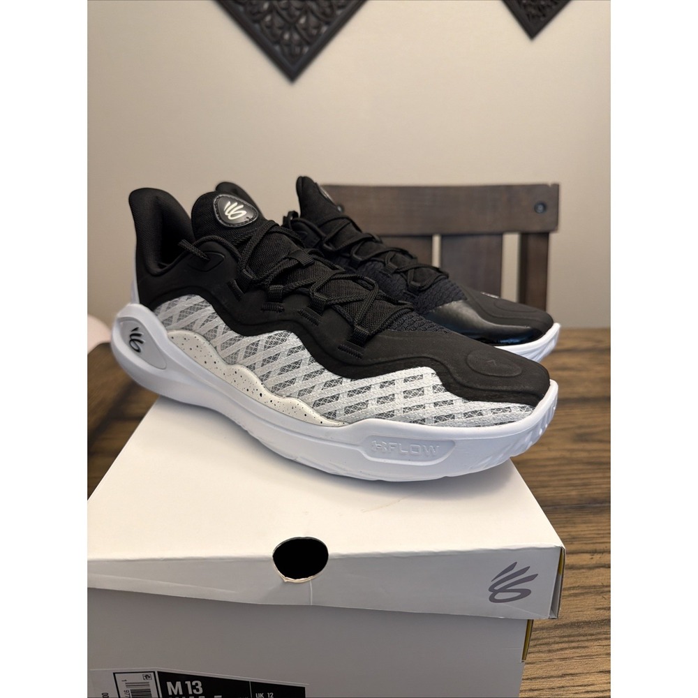 Under Armour Curry 11 Team Basketball Shoes - White/Black - 3027637 Men's Sz 13